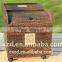 natural handmade high quality wood rice box with rolling shutter cover, food storage box