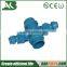 4-way cross shaped 1" and 2" hose connector quick fitting