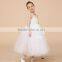 White Spaghetti Straps Princess Flower Girl Dress For Weddings Girls Party Pageant Dress