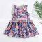 2017 Summer Girls Floral Print Flower Ball Gown Sleeveless Baby Children Clothes Infant Cotton Birthday Party Dresses