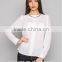 2015 New Office Blouse Design Long Sleeve Chiffon Blouse for Women