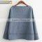 Pullover Sweatshirt With Boat Neck And Lattice Style for Women
