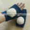 Hot sale! 2017 autumn and winter womens Velvet rhinestones semi-finger gloves mitring sleeves crystal rex rabbit fur gloves