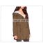 Outerwear Fashion Women Tops Camel Long Sleeve Lapel Pockets Coat With Hood