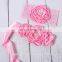 satin flower sash with matching lace baby desigable headband