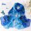 Women High Quality Fashion New Design Flower embroidered Long Pure Silk Scarf Shawl 100% Silk Shawl