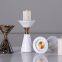 Marble Candlestick with Gold Color Metal