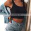 Summer Slim Render Short Top Sexy Women Sleeveless U Croptops Tank Tops Solid Black/White Crop Tops Vest Tube Top 4 Colors