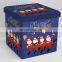 Modern folding square PVC storage christmas season ottoman bedroom furniture stool foldable