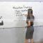 Office Large Size Tempered Clear Glass Writing Board Whiteboard With Pen Tray For Classroom