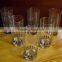 Winter hand blown drinking glass with blue rim
