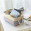 collapsible rectangular fabric bin decorative wardrobe shelf basket organizer with rope handles for clothes storage toy