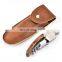 Multifunctional Champagne Stainless Steel Engraved Knife Custom Wooden Red Corkscrew Wine Opener