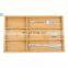 Hot Sale Bamboo Utensil Drawer Organizer with 6 Compartments