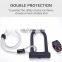 Hot sale high quality Heavy Duty Bike manganese steel Material U-lock Bicycle U Lock With Cable