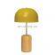 2022 New White Metal Mushroom Shade Wooden Base Desk Light Living Room Reading Table Lamp for Home Decor