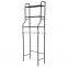 Hot sale three-layer black metal space-saving toilet shelf with Toilet shelf organizer