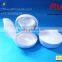 Round white air cushion empty compact powder case, two layers cosmetic compact powder box/container for solid perfume