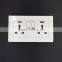 118 series double England type socket with double switch