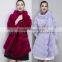 QD80627 European Ladies Whole Mink Fur Long Coat Woman's Red Plaid Winter Warm Coats 2015