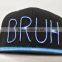 China high quality hip hop flat led lighted fluorescent hats and caps