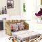 New Good Price Space Saving Living Room Furniture Natural Rattan Wicker Folding Sofa Bed with Double Size matress and Arms