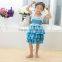 2016 wholesale cute baby princess capsleeve satin dress with ruffles