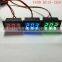 0.4" Digital Voltmeter DC 15-120V Red Blue Green Electric Motor Car Waterproof Panel Meter