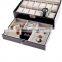 Clad PU Leather,Wood Boxes & Cases Material Multi-function 12 Slots Leather Watch Storage Box With Drawer