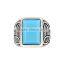 Factory wholesale fashion jewelry geometric gemstone abtique silver ring for girls