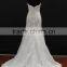 Real factory sample! organza drapping belt popular french lace applique wedding dress