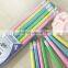 Standard size hexagonal shape soft wood candy body HB pencil with striped