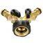 3/4" BSP Threaded 2 Way Y Brass Tap Manifold Water Hose Splitter,Turn One Tap Into Two
