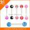 flesh colored double ball best design tongue ring unique piercing jewelry