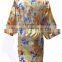 Cheap Short Women Gold Champagne Floral Silk Satin Robe