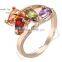 Pretty Multicolor Teardrop Shaped Rhinestone Women European Style Ring