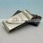 Fashional double sided nickel plated titanium money clip blank with laser engraved logo new design