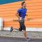 Mens Spring Autumn Short Sleeve Contrasted Running Shirt Orange Blue