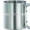 2014 Hot Selling Carabiner Ring Eco-friendly FDA LFGB Double Layer Stainless Steel Coffee Mug Cup Tumbler