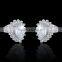 2016  oval cut cubic zircon stud earring prong setting jewelry wedding jewelry