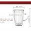 Hand-made Heat resistant Double wall borosilicate glass cup with handle manufacturers selling