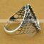 15*20mm 925 sterling silver antiqued silver vintage style oval bezel ring base blank supplies DIY findings 1223067