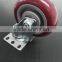 5 inch PU industrial hand trolley rubber caster wheel
