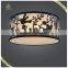 Living Room Decoration Round Fabric Lamp E14 Light Source, Antique Fabric Lamp