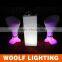 PE Plastic rechargeable LED round cocktail table led furnitur