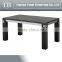 newest design black stone marble top oak wood base TV stand