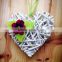 Hanging Wicker Heart for Wedding Party Decoration with Gingham Ribbon