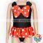 Adorable Black Red Cartoon Kids Girls Swimwear Bikini