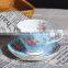 Elegant flora design bone china coffee cup with saucer
