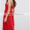  Clothing OEM Shiny Red lady Women Midi dresses Prom Lace Dresses